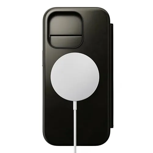 NOMAD Horween Schutzhülle für iPhone 16 Pro, modernes Leder, Grün / Chrom