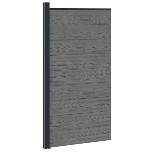 vidaXL Zaunelement WPC und Aluminium Grau, (1-St) - Modernes Zaunpaneel für Privatsphäre und Sicherheit im Garten. Robuste WPC-Konstruktion mit Aluminiumverstärkung sorgt für Langlebigkeit und Stabilität. Modulare Installation für individuelle Gestaltung im Außenbereich.