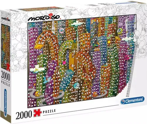 Clementoni 32565 Mordillo Der Dschungel Puzzle - 2000 Teile, farbenfrohes Wimmelbild für die ganze Familie, perfektes Gehirnjogging ab 14 Jahren