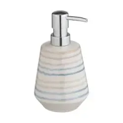 WENKO Seifenspender Navalon aus Keramik 24817100 , Farbe: Motiv Linien
