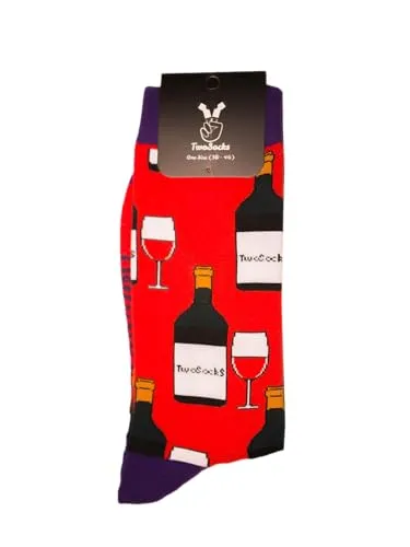 TwoSocks lustige Socken Damen Herren witzige Strümpfe als Geschenk Einheitsgröße (Wein)