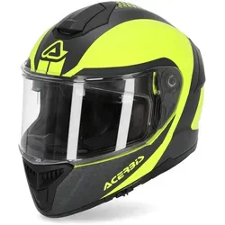 Acerbis Krapon Helm, schwarz-gelb, Größe L für Männer - Motorradhelm aus Verbundfaser, leicht und bequem mit kratzfestem Visier und integriertem Sonnenvisier für optimalen Schutz und Komfort.