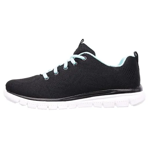 Skechers Damen Graceful Get Connected Sneaker - Schwarz, 38 EU - Damen-Sneaker mit weichem Futter und gepolsterter Memory Foam Innensohle für höchsten Tragekomfort, ideal für den Alltag.