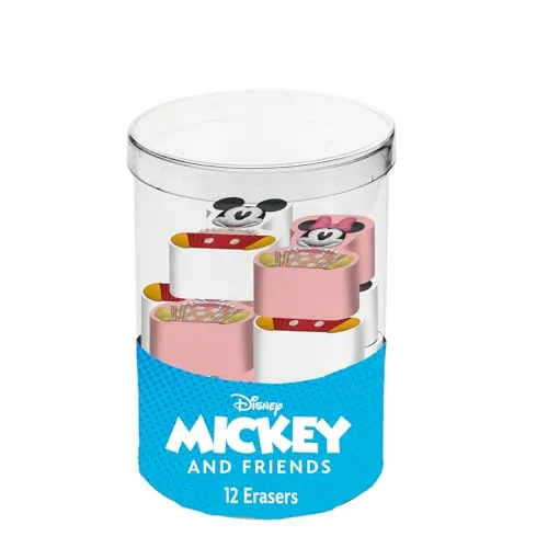 Disney Micky und Minnie Mix-Würfel mit 12 Radiergummis, Mehrfarbig