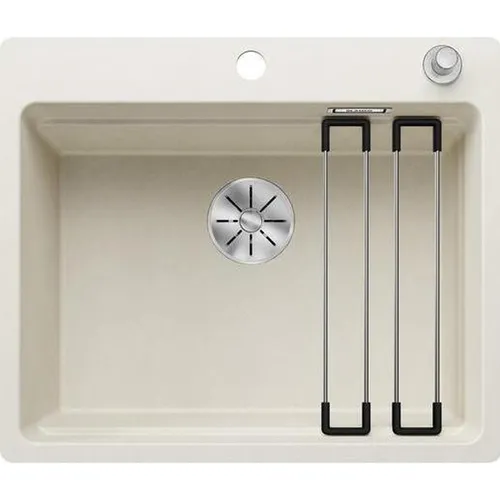 Blanco Etagon 6-F Granitspüle mit Ablauffernbedienung - Sanitäranlagen & Zubehör: Hochwertige SILIGRANIT Spüle in softweiß, flächenbündig mit großzügigem Etagenbecken und praktischer Ablauffernbedienung für mehr Komfort in Ihrer Küche.