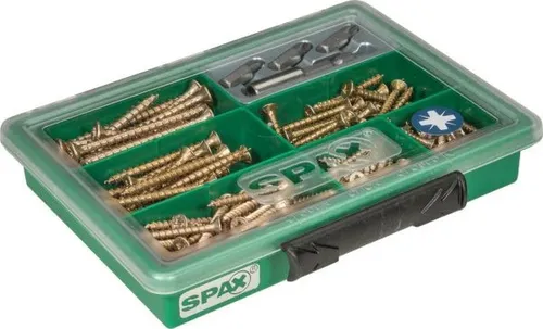 Spax Sortimentskasten Senkkopf Stahl PZ inkl. Bits - 199 Stk. Schraube