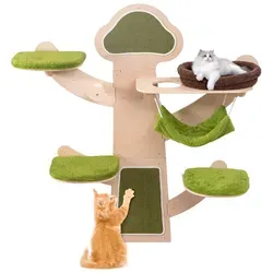Katzen Kletterwand - Wandkratzbaum für Katzen - Katzenbaum in Grün, ideal für platzsparende Wandmontage. Robustes Sisal-Material sorgt für langlebigen Kratzspaß und optimale Nutzung des Wohnraums.