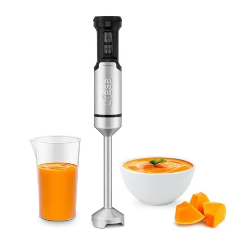 Ufesa Galaxy Stabmixer 1200 W - Stabmixer mit 1200 W Leistung und 24 Geschwindigkeitsstufen, inklusive Turbo-Funktion für perfekte Ergebnisse. Ergonomisches, spritzfreies Design sorgt für sauberes Arbeiten in der Küche.
