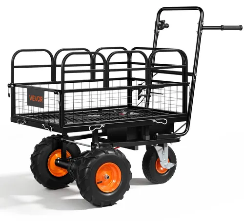 VEVOR Elektro Gartenwagen mit 90° Kippfunktion, 500W