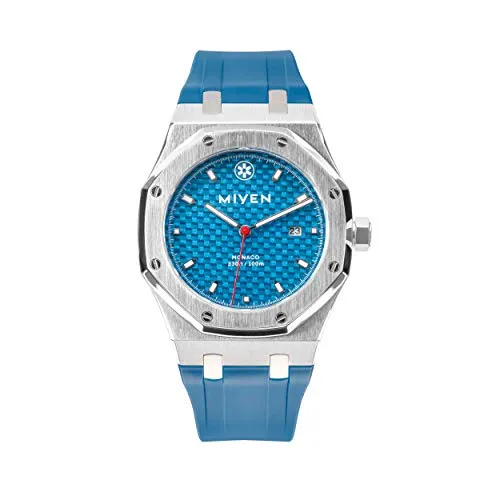 MIYEN MUNICH Monaco Herren Uhr – Karbonziffernblatt & Saphirglas - Armbanduhren für Herren mit robustem Edelstahlgehäuse, kratzfestem Saphirglas und präzisem Miyota Quarzwerk. Wasserdicht bis 10 bar – ideal für sportliche Eleganz und Alltag.