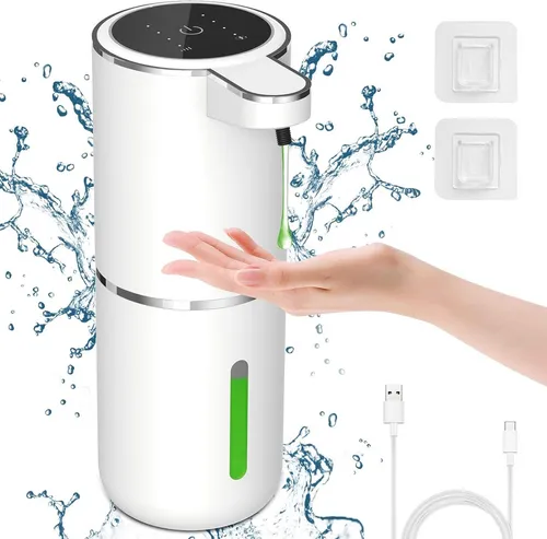 FELIXLEO Automatischer Seifenspender 380ml – Berührungslos & Wiederaufladbar - Praktischer Seifenspender für Wand- oder Tischmontage. Mit intelligentem Infrarotsensor für hygienisches Händewaschen. 4 einstellbare Seifenmengen und USB-C Wiederaufladung für langanhaltenden Einsatz.