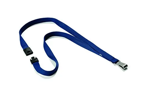Textilband Soft Colour 15mm mit Karabiner - 44cm dunkelblau, Premium-Qualität für DURABLE Kartenhalter, 10 Stück im Set