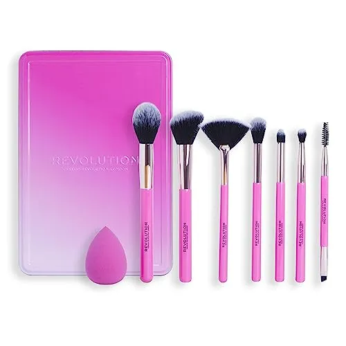 Revolution The Brush Edit Pinselset – 8-teilig - Professionelles 8-teiliges Make-up Pinselset für Damen, ideal für präzises Schminken. Perfekt für jeden Look, ob zu Hause oder unterwegs. Vegan und einfach anzuwenden!