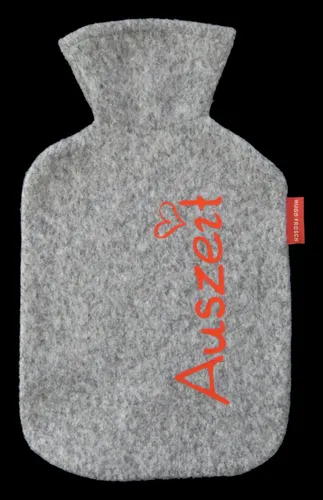 Wärmflasche Auszeit grau-rot, Hugo Frosch  1,8 ltr. Filzoptik LAGERRÄUMUNG!!!!!