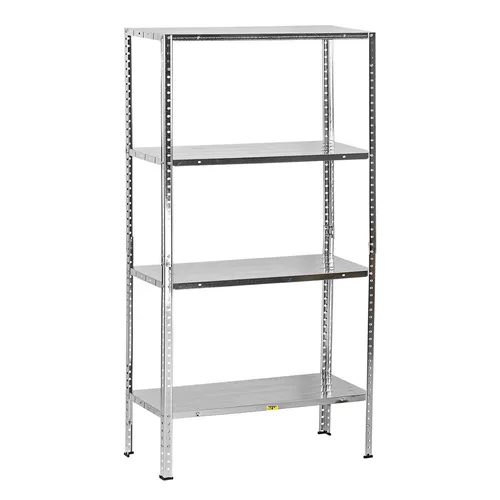 DEMA Schraubregal 4 Böden 145x75x30 cm - Verzinktes Lagerregal für Keller, Werkstatt und Garage, extrem stabil mit bis zu 160 kg Gesamtbelastung und 58-facher Höhenverstellung der Böden.