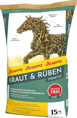 Josera Pferdefutter Kraut & Rüben Struktur Müsli 15 kg von Josera