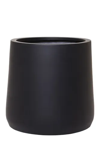 VIVANNO Blumentopf Fiberglas VEKRA Rund - Schwarz Matt 50 l - Garten-Zubehör, eleganter und robuster Blumentopf aus Fiberglas mit 50 l Fassungsvermögen, ideal für Pflanzenliebhaber.