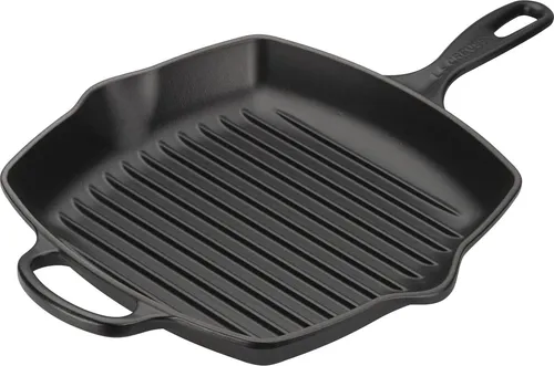 Le Creuset Signature Grillpfanne quadratisch 26 cm schwarz - Pfanne für alle Herdarten, inklusive Induktion, mit exzellenter Wärmeverteilung und langlebiger Antihaftbeschichtung.