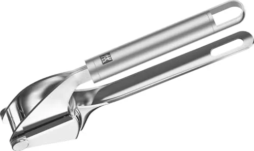 ZWILLING Pro Knoblauchpresse 20 cm - Hochwertige Knoblauchpresse aus rostfreiem Edelstahl mit ergonomischem Griff für müheloses Pressen. Ideal für eine einfache Reinigung und langlebigen Gebrauch in der Küche.