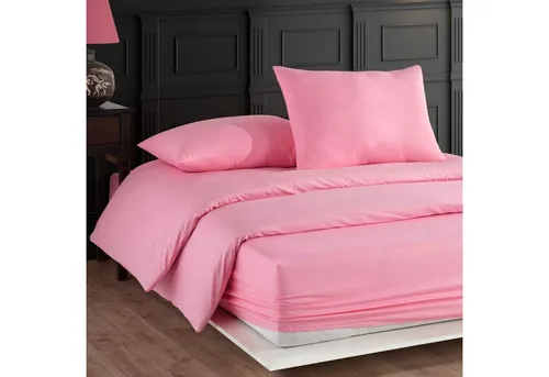 Nordic Schiller Bettwäsche Einzelbettbezug-Set aus 100 % Baumwolle mit elastischem Laken, 4 Farbe, Unifarben, Hypoallergen