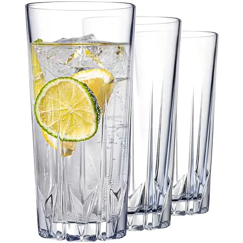 Konzept 11 Cocktailgläser Set 12er 330ml - Longdrinkgläser aus robustem, spülmaschinenfestem Glas, ideal für Cocktails und Partys – modernes, geriffeltes Design mit 330 ml Fassungsvermögen für jeden Anlass.