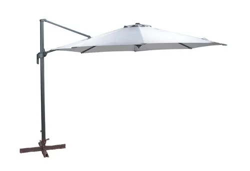 Garden Impressions HAWAII Alu-Ampelschirm 330cm rund hellgrau - Flexibler Ampelschirm mit Kurbelmechanismus und drehbarer Funktion. Ideal für den Garten, bietet UV-Schutz und ist pflegeleicht dank abnehmbarem Bezug.
