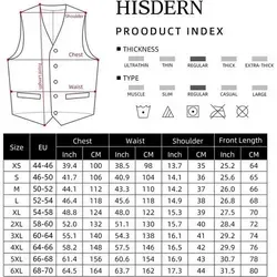 HISDERN Herren Weste Set Hochzeit Jacquard S Rot