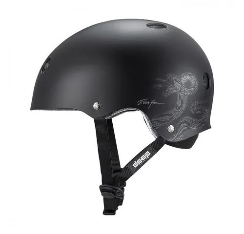 Triple 8 Allroundhelm Deep Cover Elliot Sloan - L/XL - Robuster Fahrradhelm in elegantem Schwarz, ideal für sportliche Aktivitäten. Mit hochwertigem Polyester für optimalen Tragekomfort und Sicherheit.