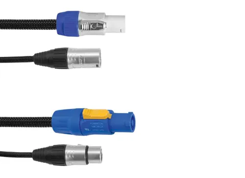 Eurolite Power-Hybrid DMX Verbindungskabel 1.5m - HiFi-Kabel für professionelle Anwendungen, ermöglicht zuverlässige DMX-Verbindungen und ist ideal für Lichttechnik und Bühnenanwendungen.