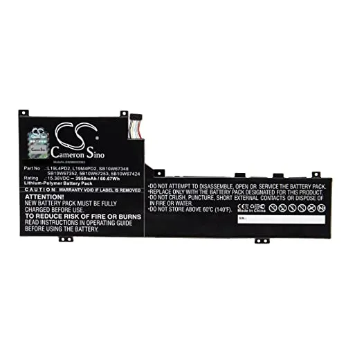 vhbw Akku Ersatz für Lenovo SB10W67352, L19M4PD2, L19L4PD2, SB10W67348 für Notebook (3950 mAh, 15,36 V, Li-Polymer)