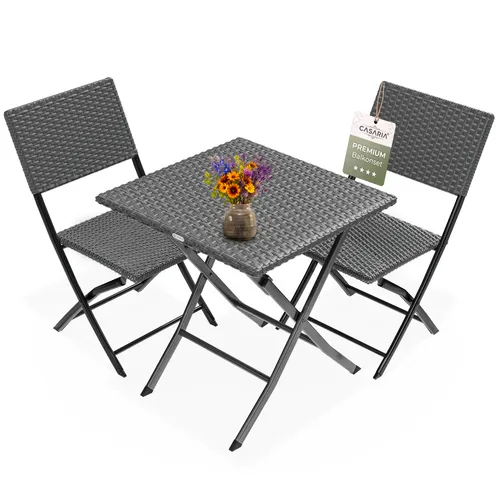 CASARIA® Polyrattan Balkonmöbel 3-tlg. Set