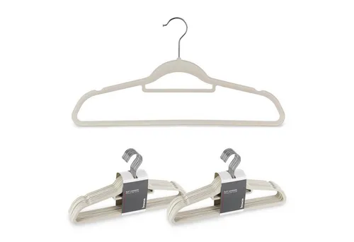 bomoe Kleiderbügel Ivar, (20-tlg), Samt Bügel Grau in grau von bomoe