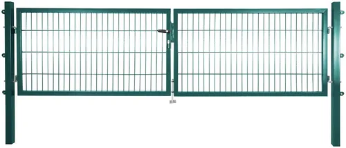 Doppeltor 3000x800mm in Grün, inkl. Pfosten von Arvotec