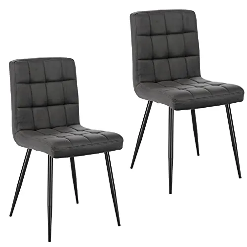 Lestarain Esszimmerstühle 2er Set - Komfortable Samtstühle mit Metallbeinen - Esszimmerstühle mit ergonomischem Design: Gepolstert mit elastischem Schaumstoff und stilvollem Samt, ideal für jeden Raum und maximale Belastbarkeit von 120 kg.
