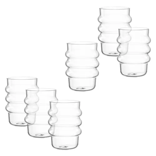 LEONARDO HOME SOLE Trinkglas • 6 Stück • 440 ml - Wassergläser mit markanter Rillenstruktur, perfekt für Wasser, Softdrinks und mehr. Ergonomisch geformt und spülmaschinengeeignet für einfachen Alltag.