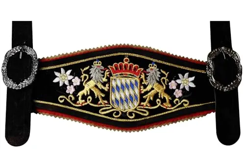 German Wear Hosenträger für Trachten Lederhosen mit Bayerischem Wappen