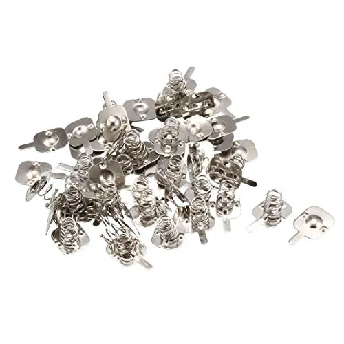 sourcing map 30 Paar AA Batterien Metall Batterie Federkontakt Platte Ersatz für Batteriehalter