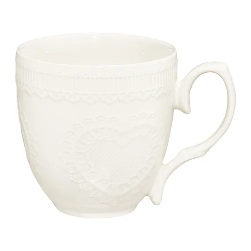 Kaffee-Tasse Porzellan Kaffeebecher Teetasse Tasse mit Henkel Herz 350 ml