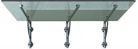 BuyLando-Shop Glasvordach 230x90cm mit Edelstahlträger in weiß von BuyLando