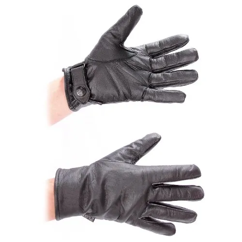 MIL-TEC BW Lederhandschuhe gefüttert, Schwarz, L/9 - BGS & GSG 9 - Hochwertige Lederfingerhandschuhe mit hohem Tragekomfort und Weitenregulierung für optimalen Sitz.