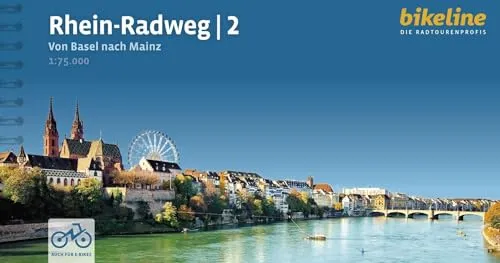 Produktbild Rhein-Radweg / Rhein-Radweg Teil 2: Von Basel nach Mainz, 1:75:000, 381 km, GPS-Tracks Download, LiveUpdate (Bikeline Radtourenbücher)