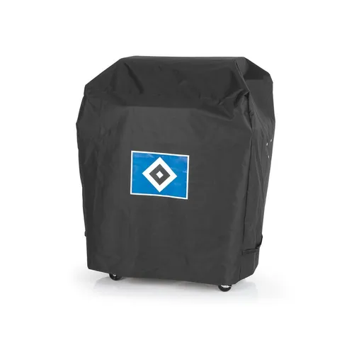 HSV Wetterschutzhaube L - Robuste Grillabdeckung mit Logo - Grillzubehör für optimale Witterungsbeständigkeit. Die reißfeste, wasserdichte Haube schützt vor Sonne, Regen und Schnee und sorgt dank Ventilationsöffnungen für Luftzirkulation.