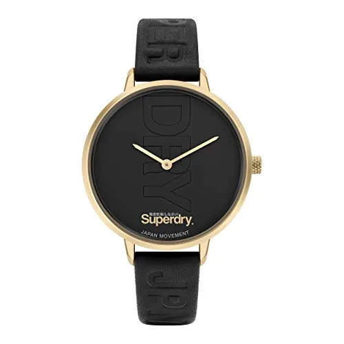 Superdry Quarzuhr SYL265BG - Armbanduhren mit elegantem Design, wasserdicht bis 3 bar und bequemem Gummiarmband für optimalen Tragekomfort.