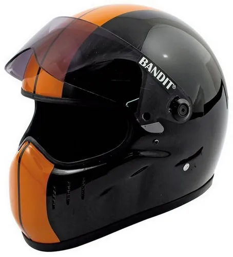 Bandit Motorradhelm XXR Race schwarz XXL (63/64) - Hochwertiger Integralhelm für Motorradfahrer, Größe XXL (63/64), mit schnellem Visierwechsel und getöntem Visier für optimalen Fahrkomfort.