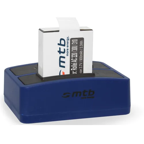 Dual-Ladegerät + Akku für Rollei Action Cam (AC) 333, 350, 415, 416, 422