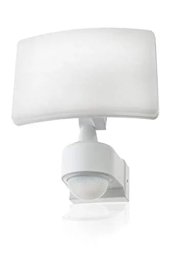 HUBER LED Strahler mit Bewegungsmelder 360° 17W, 2600lm - sehr sensibel durch 3 Sensoren und Matrixlinsen, inkl Unterkriechschutz und Bereichsbegrenzung, Wand und Eckmontage, IP65, weiß