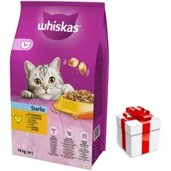 WHISKAS Sterile Huhn Chicken 14kg - Ideal für kastrierte Katzen - Katzenfutter für ausgewachsene, sterilisierte Katzen, sorgt für eine ausgewogene Ernährung und enthält wertvolle Nährstoffe.