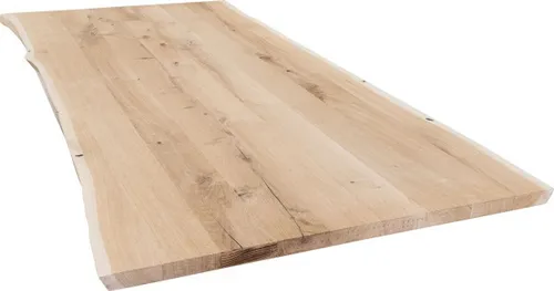 Tischplatte Eiche massiv mit natürlicher Kante 240 x 100 x 3,8 cm  Möbelbauholz