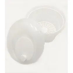 Buri - Salatschleuder Seiher Salatschüssel Abtropfsieb Servierschüssel Küchensieb - Weiß