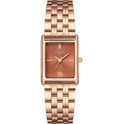Glanzstücke München Armband-Uhr Roségold 10130051 - Elegante Damenuhr mit einem rechteckigen Gehäuse in edlem Roségold und einem stilvollen braunen Zifferblatt. Das individuell kürzbare Edelstahlarmband sorgt für optimalen Tragekomfort und verleiht jedem Outfit Glamour.